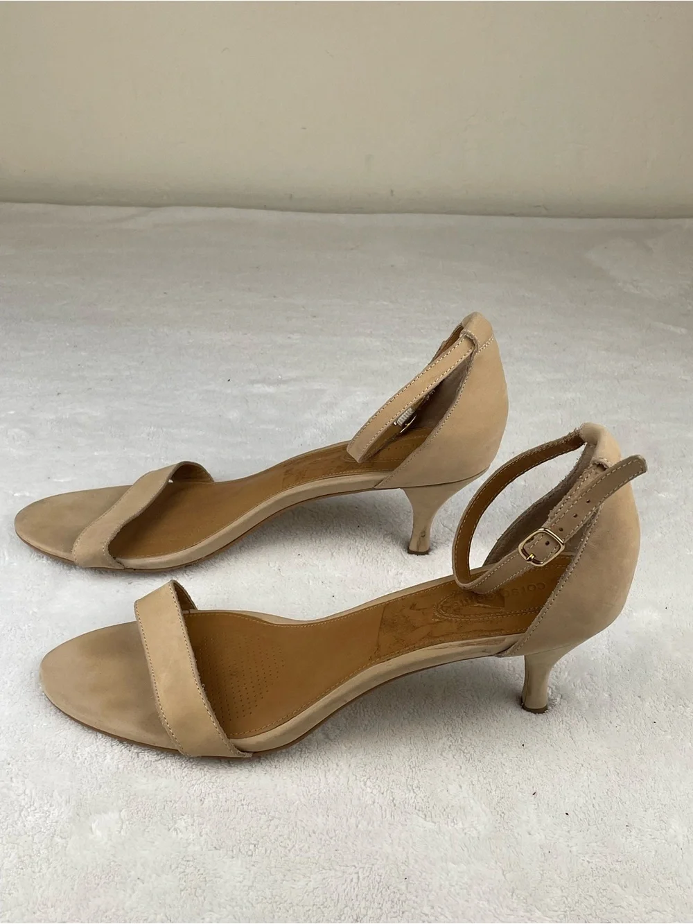 Corso Como Tan Suede Single-Strap Ankle Sandals